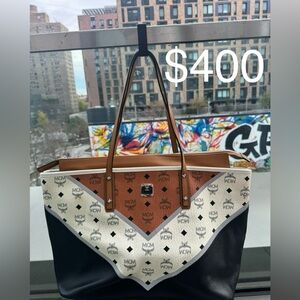 Authentic Mcm women’s large leather tote bag